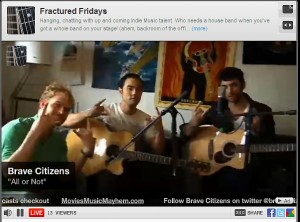 Brave Citizens Live on MoviesMusicMayhem's "Fractured Fridays"