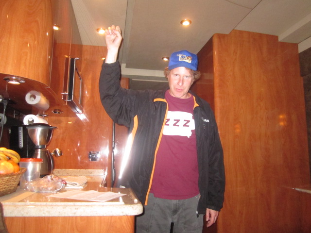 Bob N. on Pavement's tour bus, backstagerider.com photo