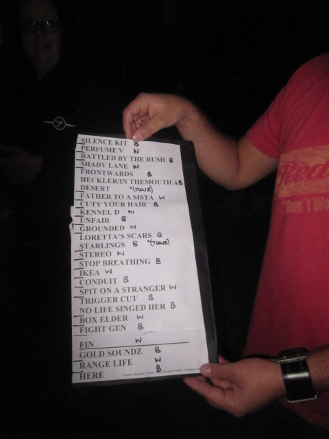The Pavement setlist for Vancouver, backstagerider.com