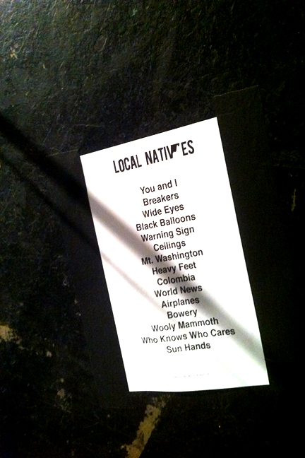 Setlist, Local Natives - pic by Mikala Taylor